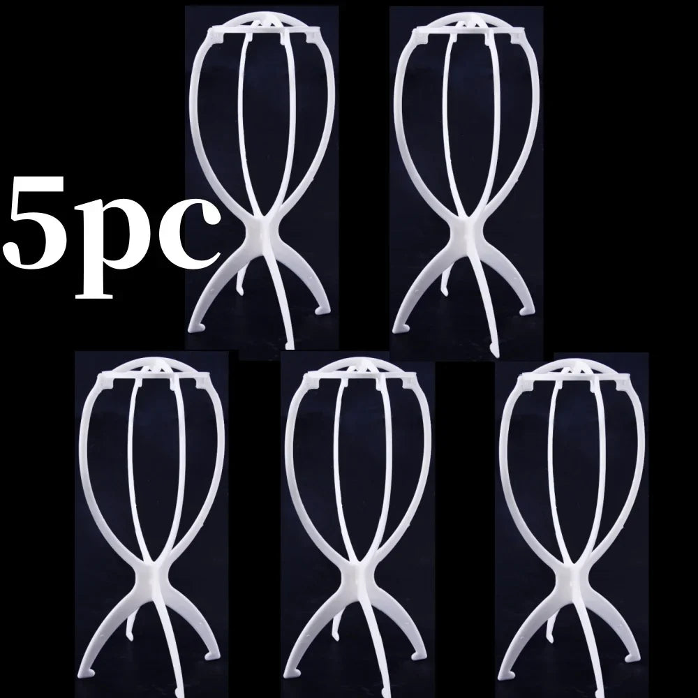 10Pcs Wig Stand Set - Portable Plastic Wig Cap Holder for Home, Salon & Travel Use