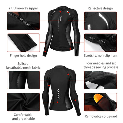 WOSAWE Women’s Motorcycle Jacket — CE Certified Body Armor, Summer Motocross & Downhill Riding Gear with Reflective Protection