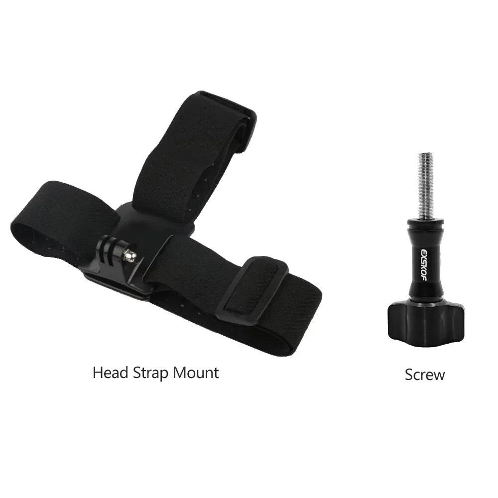 Action Camera Accessories Kit - Adjustable Head Strap & Chest Mount Holder for GoPro, DJI, Insta360 & More