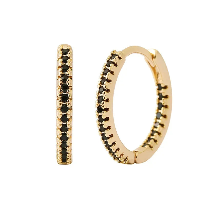 Colorful Zircon Round Earrings – Elegant Jewelry for Women, Stylish Daily & Party Wear Accessories