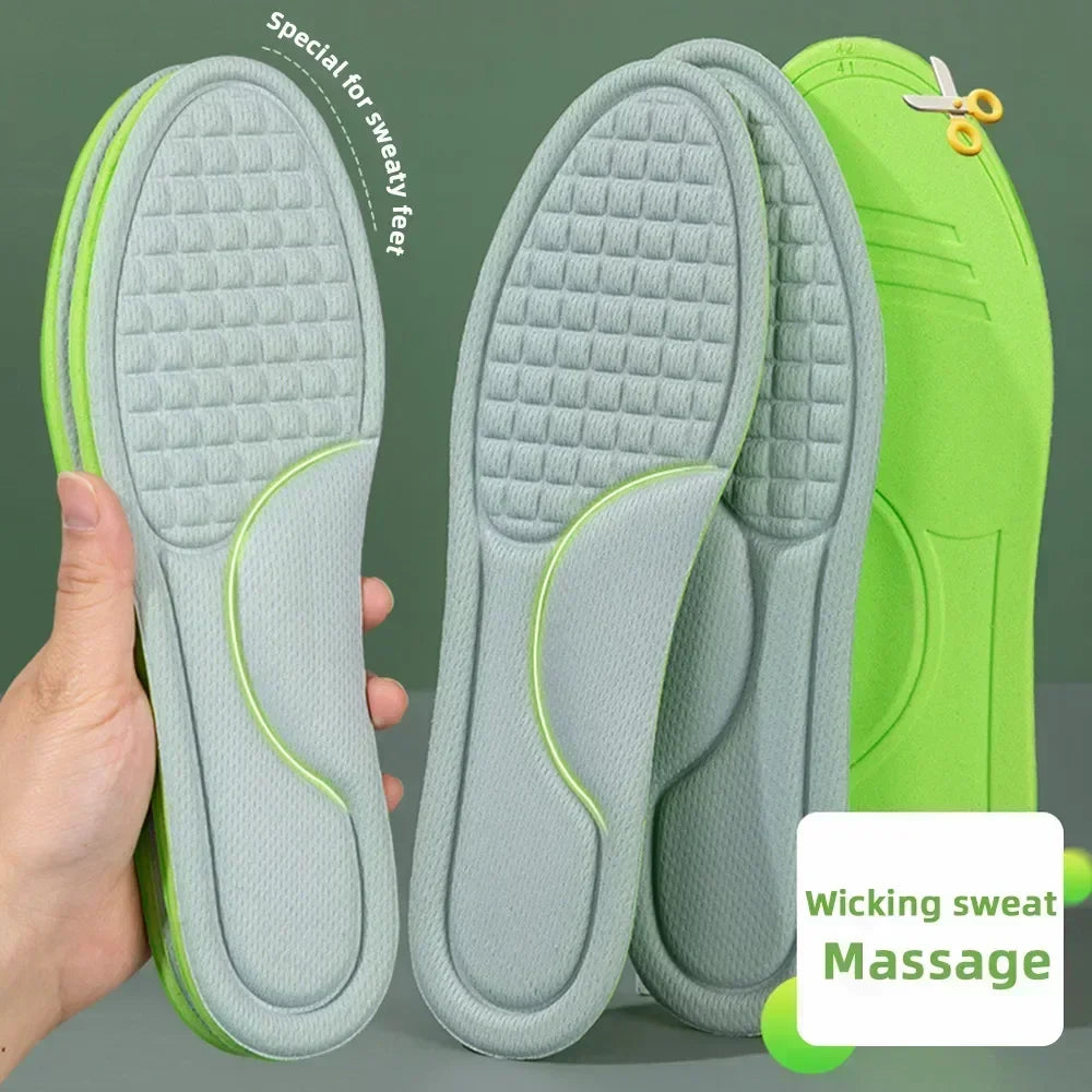 Unisex Soft Memory Foam Orthopedic Insoles – Deodorizing, Sweat-Absorbing & Antibacterial Shoe Accessories for Sports