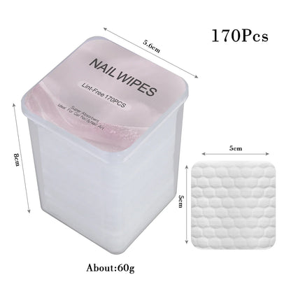 1080-Piece Nail Art Wipes - Lint-Free Cotton Pads for Gel Polish, Eyelash Glue & Beauty Cleaning
