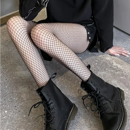Black Fishnet Socks - Sexy Tights, Silk Leggings, High Waist Fitness Pants for Women, Hosiery Long Socks