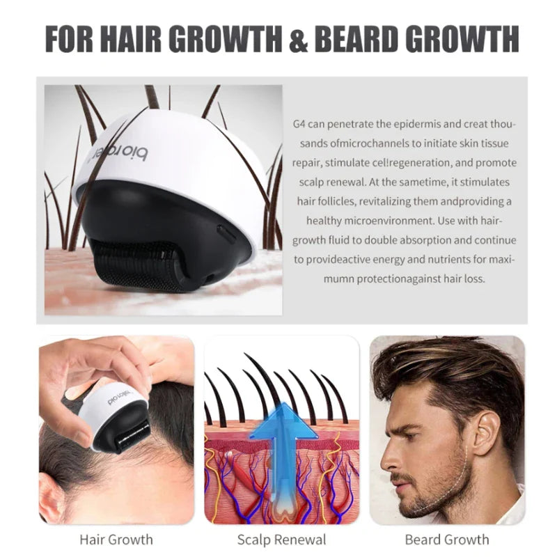 G4 Bio Derma Roller – Stainless Steel 1200-Pin Microneedle Beauty Tool for Skin & Beard