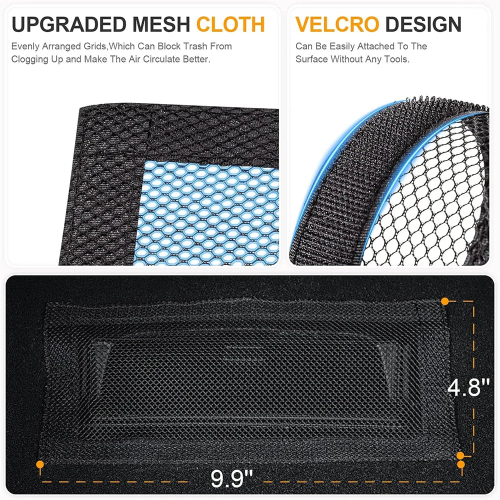 2 Pcs Tesla Model Y and 3 Highland 2024 Air Vent Covers - Under Seat Outlet Protectors with Anti-Blocking Dust Mesh - Interior Accessories
