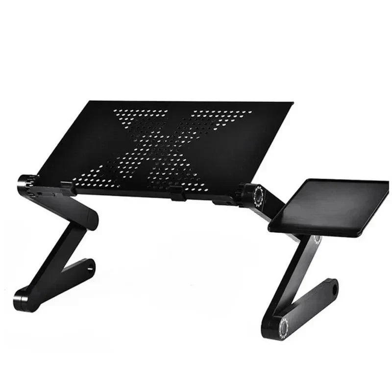 Adjustable Aluminum Laptop Stand & Lap Desk with Mouse Pad – Portable Cooling Riser Table for Bed & Desktop