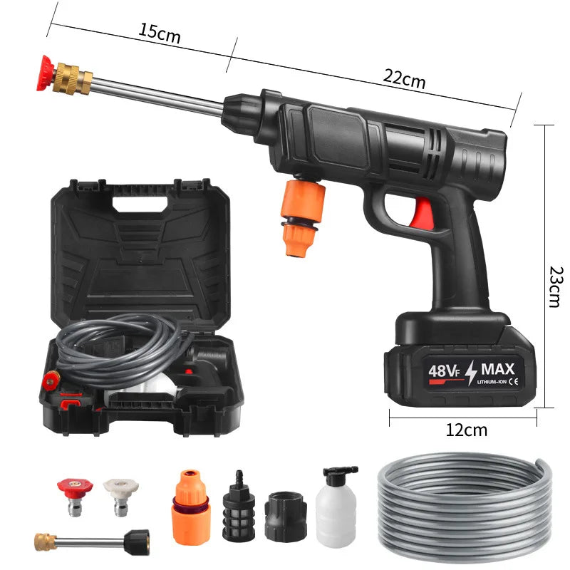 Portable Cordless Electric Pressure Washer — Professional Car Wash Set with Multi-Nozzle High-Pressure Cleaning