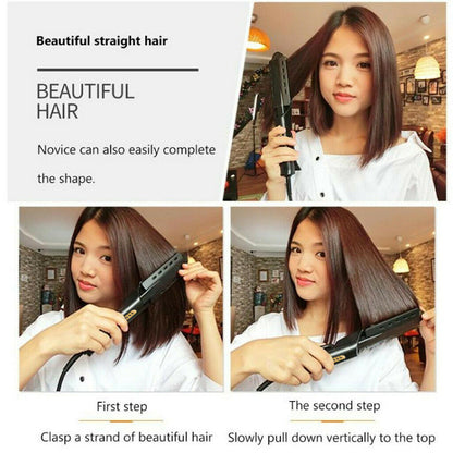 Hair Straightener with Four-gear Temperature, Ceramic Tourmaline Ionic Flat Iron for Women, Wide Panel Design