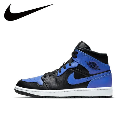 Nike Air Jordan 1 Mid – Original Retro Basketball Sneakers for Men | Classic Black & Red Colorway
