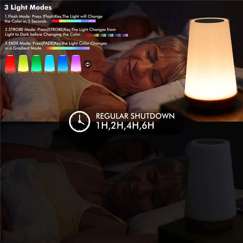 Elevate Your Ambiance: 13 Color Changing Night Light - RGB Remote Control, Touch Dimmable Lamp - Portable Bedside Table Lamp, USB Rechargeable for Convenience