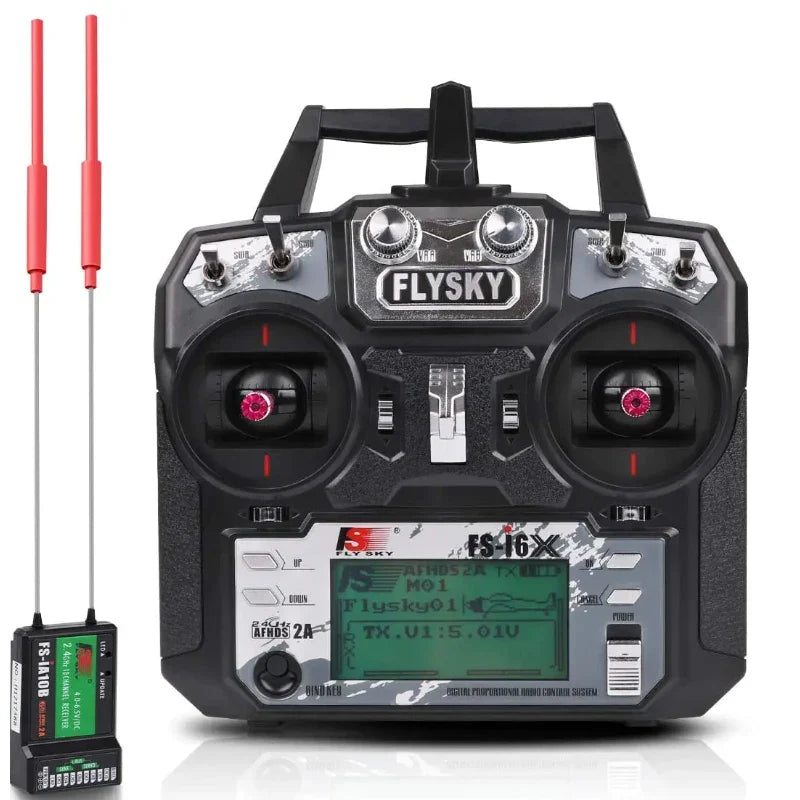 FLYSKY FS-i6x 2.4G 6/10CH AFHDS 2A Radio Transmitter with IA6B/IA10B Receiver — RC Airplane, Helicopter & FPV Racing Drone
