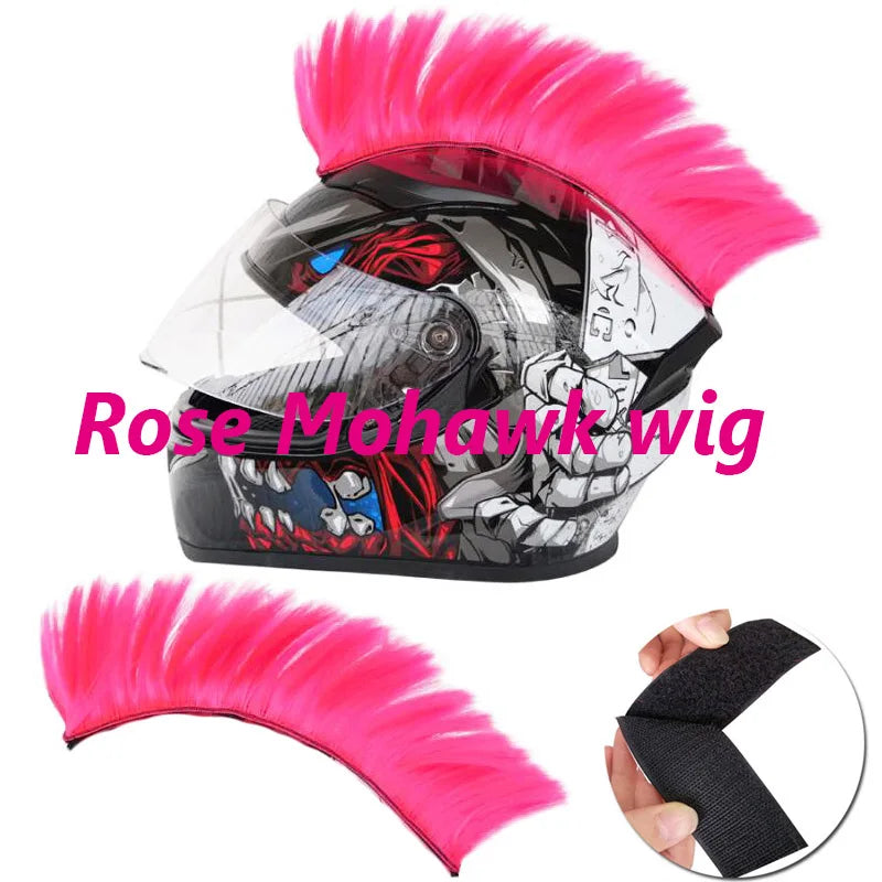 Creative Motorcycle Helmet Mohawk Wig – Electric Helmet Decoration Cosplay Accessories for Motorbike
