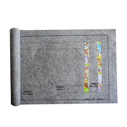 Puzzles Pad Roll-Up Felt Mat – Portable Playmat for Up to 1500-Piece Jigsaw Puzzle (Mat Only)