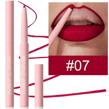 Matte Red Brown Lip Liner Pencil – Waterproof Slim Lip Contour Pen with Tapered Nib Long-Lasting Lip Stain