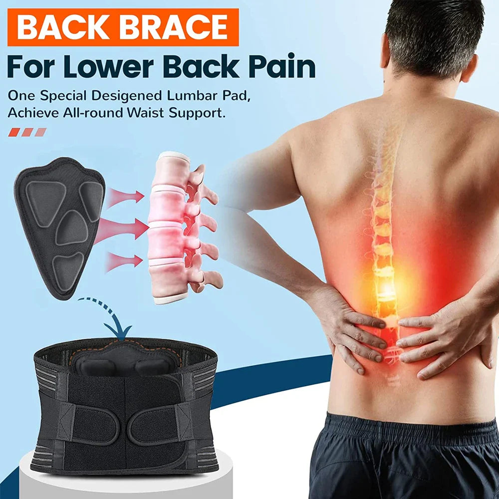Anti-Skid Lumbar Support Belt for Lower Back Pain Relief – Adjustable Back Brace Pad for Men & Women, Herniated Disc & Spine Support Comfort Wrap