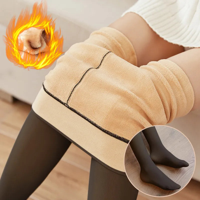 Winter Warm Women's Thermal Leggings: Sexy, Elastic, and High-Waisted Fleece Pantyhose