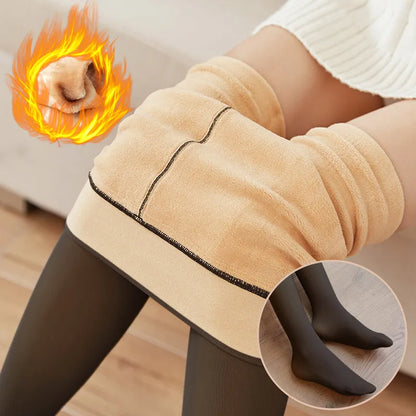 Winter Warm Women's Thermal Leggings: Sexy, Elastic, and High-Waisted Fleece Pantyhose