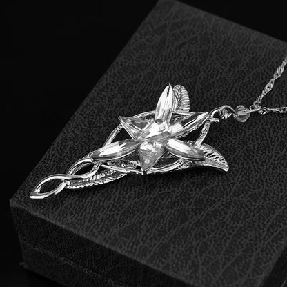 Broken Sword Necklace Set - Metal Elf Crystal Evenstar Pendant Punk Sword Jewelry Gift for Men & Women