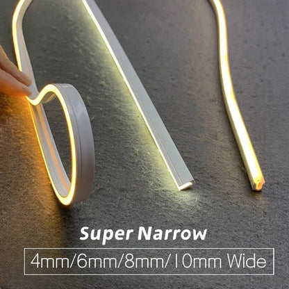 DC12V Flexible LED Neon Rope Light – Waterproof Silicone Strip Lamp for Cabinet, Closet & Recessed Lighting (4–10mm)