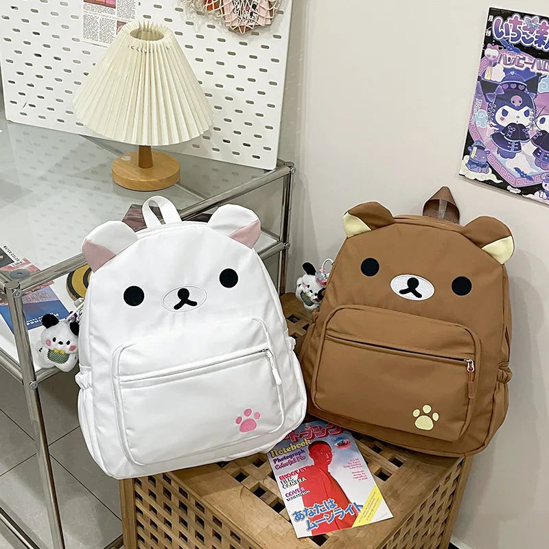 Rilakkuma Anime Backpack — Cute Relax Bear School Bag for Women, Girls & Boys, Outdoor Travel Rucksack Gift