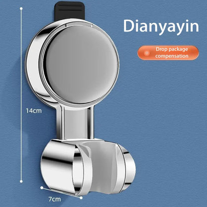 360° Adjustable Shower Head Support – Suction Cup Holder with Plating for Bathroom Wall Mount and Shower Rail