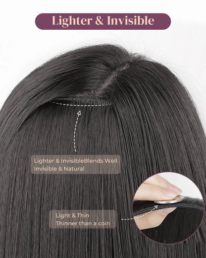 Clip-In Hair Extensions – Thick, Long Lace Weft Lightweight Synthetic Hairpieces for Women