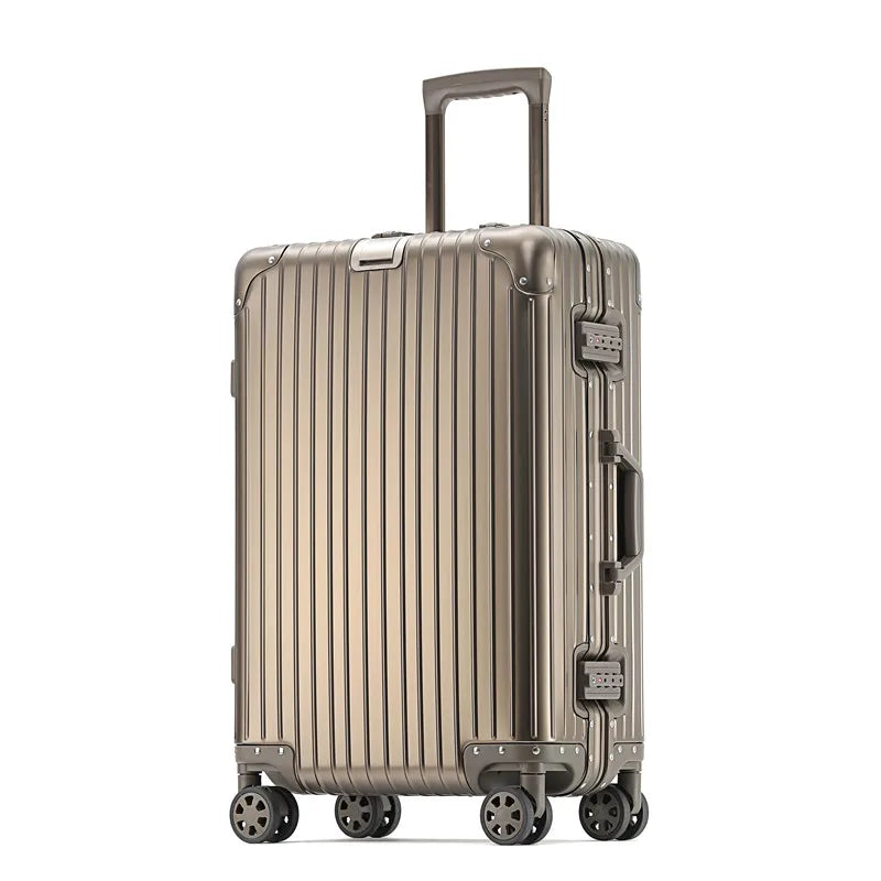 Aluminum Magnesium Alloy Rolling Suitcase – Designer Carry-On & Cabin Luggage, 20/28/30 Inch Trolley Case