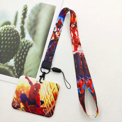 Disney Superhero ID Badge Holder Lanyard — Cartoon Neck Strap for Subway Card, Boys & Kids Campus Credential Case