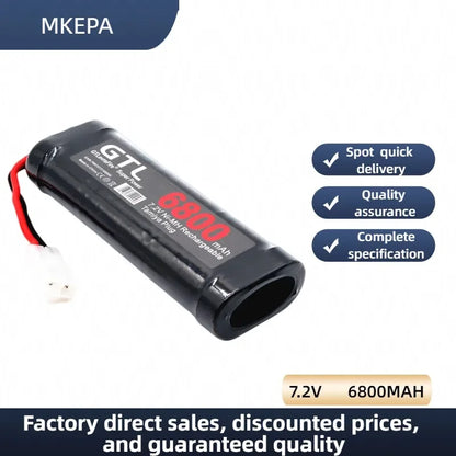 New 7.2V 6800mAh NiMH Battery Pack – Rechargeable Power for RC Cars, Trucks & Tanks