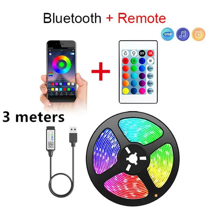 Bluetooth LED Strip Lights – Smart SMD 5050 Flexible Ribbon with App Remote for TV Backlight, Game Room & Home Decor