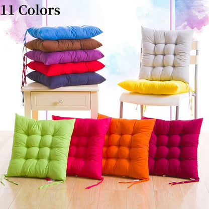 Solid Square Chair Cushion – Seat Pad with Anti-Skid Strap, Indoor & Outdoor Sofa Pillow for Home, Office & Car