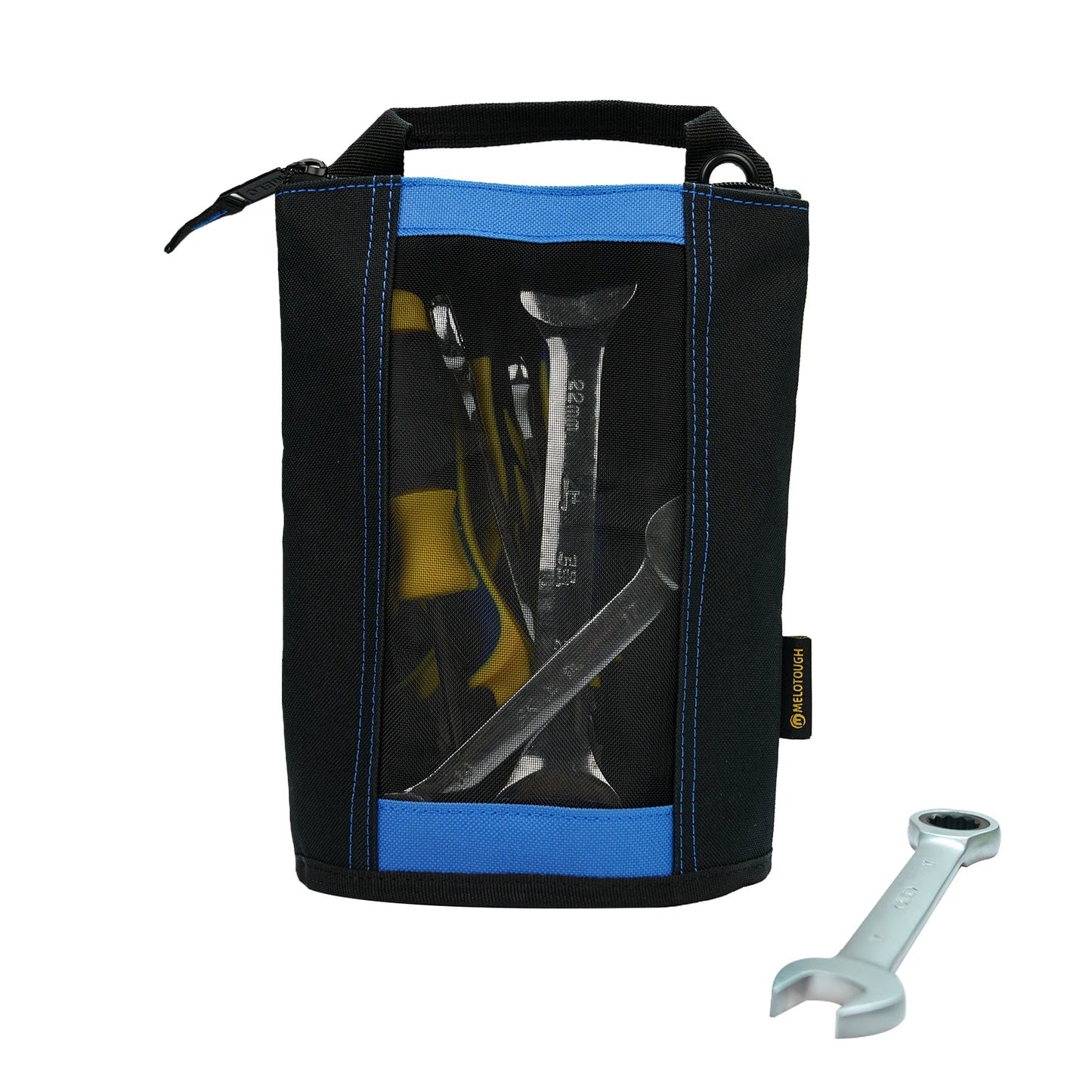 MELOTOUGH Canvas Tool Pouch | 2-Pack Zipper Bags with Mesh Window & Hanging Grommets