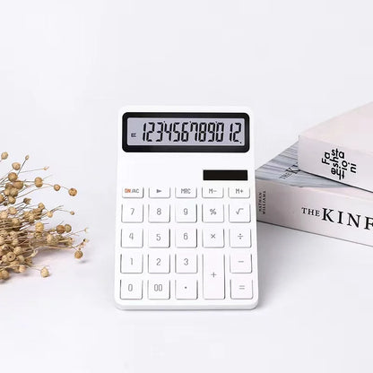 12-Digit Solar Calculator – Dual Power Supply Electronic Financial Accounting Calculator for Home, Office & School Use