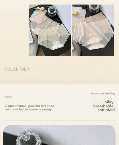 6-Pack Women’s Seamless Ice Silk Underwear – 3D Shaping Peach Butt Invisible No-Show Panties for Yoga & Daily Wear