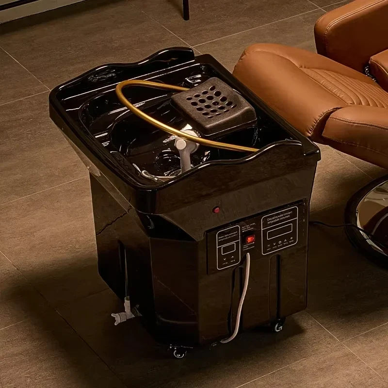 Portable Black Head Spa Shampoo Chair with Water Tank – Mobile Salon Basin