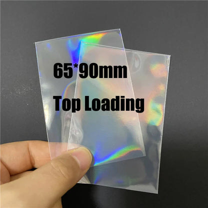 50pcs Heart-Shaped Foil Card Sleeves — 11 Styles, Top-Loading Protector for Pokémon, YGO, Board Games, Photos & K-Pop Cards