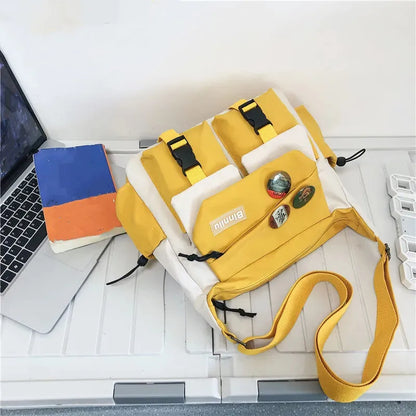 Preppy Nylon Crossbody Bag - Casual Messenger Shoulder Bag for Men Women Teens Travel School Commuter Daily Use