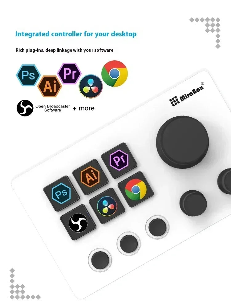 Mirabox N3 Streamdeck Keypad – Custom Macro Mini Keyboard with Screen & Knob Visual Desktop Console
