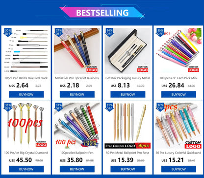 Luxury Metal Ballpoint Pen Gift Set — School, Business & Office Signature Roller Pen, Student Stationery Supplies