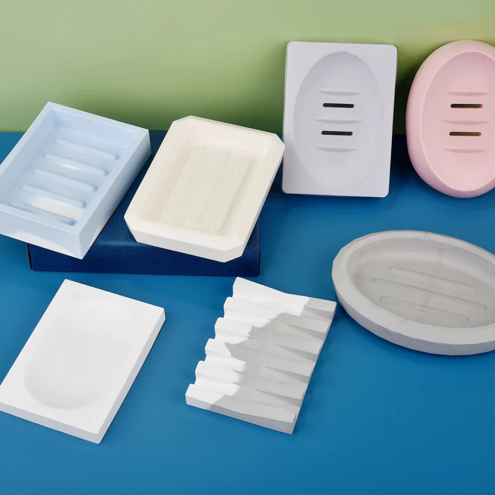 DIY Silicone Soap Dish Mold – Epoxy Resin Soap Holder with Drain, Practical Storage Box for Home Decoration