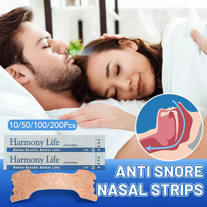10-200PCS Black Nose Strips — Anti-Snoring Nose Patch for Better Sleep and Easier Breathing