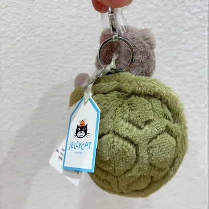 Jellycat Mr. Timmy Turtle Keychain – Cute Plush Pendant for Bags, Baby Doll Gift, Turtle Toy Key Ring