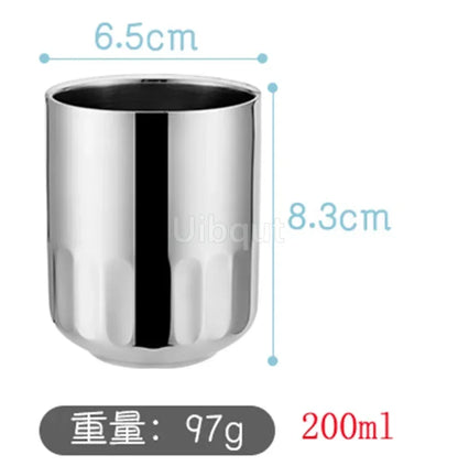 Double-Layer Stainless Steel Scald-Proof Tea & Coffee Mug – Hot Wine Cup Drinkware for Home, Restaurant & Kindergarten Use