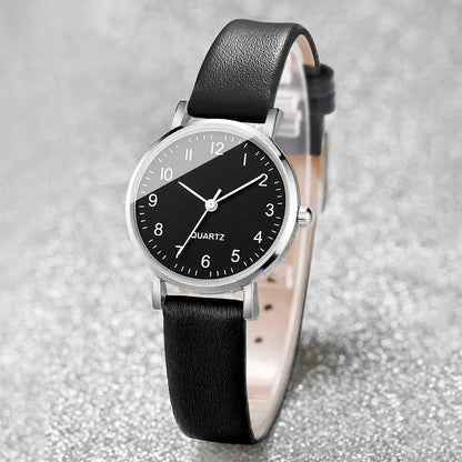 Women’s Small Dial Quartz Watch – Simple Leather Strap Ladies Wristwatch Gift