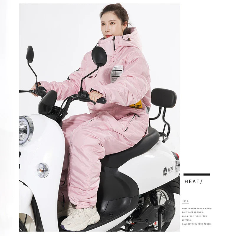 Winter Motorcycle Jacket - ColdProof, Windproof Suit for Men & Women, Cross-Country Gear, Ski & Fishing Velvet Equipment