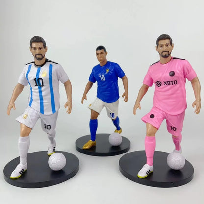 Football Star Action Figures – C. Ronaldo, Messi, Mbappe Cartoon Model Dolls Car Accessories Gifts (1-5pcs)