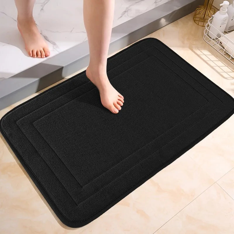 Non-Slip Bathroom Mat - Soft, Comfortable Absorbent Floor Carpet, Machine Washable & Quick-Dry Shower Room Doormat