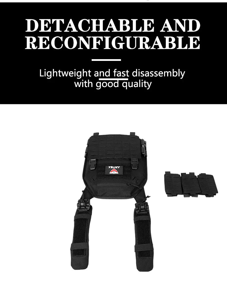 New 6094 Combat Vest – Quick Detachable Light Laser Cut Tactical Gear, Black Airsoft Carrier for Combat Equipment