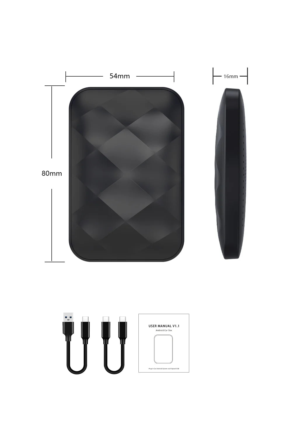 Acodo 2025 3-in-1 CarPlay AI Box — Wireless Android Auto & USB Adapter for YouTube, Netflix, Universal TV, Plug & Play