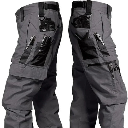 Men's Tactical Work Pants – Waterproof Outdoor Cargo Trousers with Multi-Pockets for Hiking & Workwear